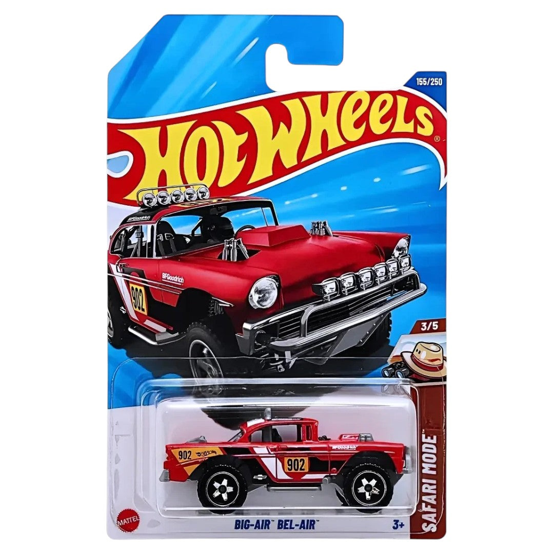 Hot Wheels 5-Car Die-Cast Set – '74 Brazilian Dodge Charger + Big-Air Bel-Air Red + Track Dwagon + Deora III + Retro-Active HTB86 | 1:64 Scale Collectible Cars