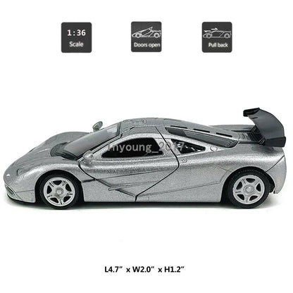 RMZ City McLaren F1 1:36 Die-Cast Model Car | Pull Back & Go | Openable Doors