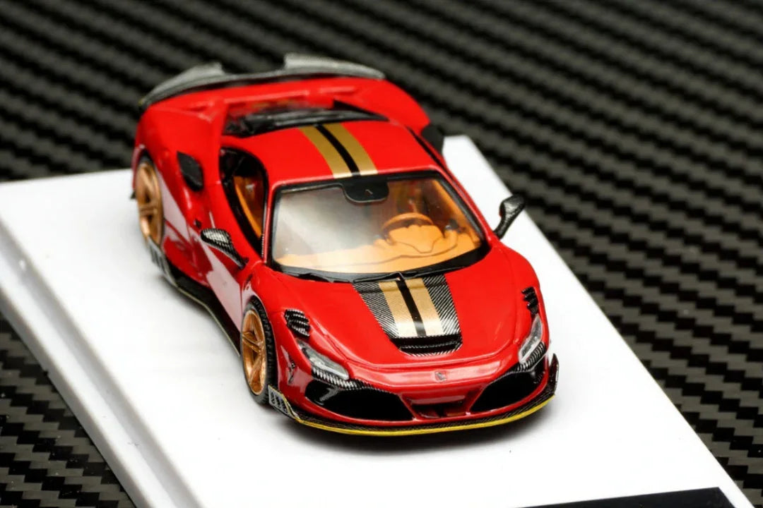 DCM & D.Bo Ferrari F8 Mansory Keyvany Red 1:64 scale car model - Jaiman Toys