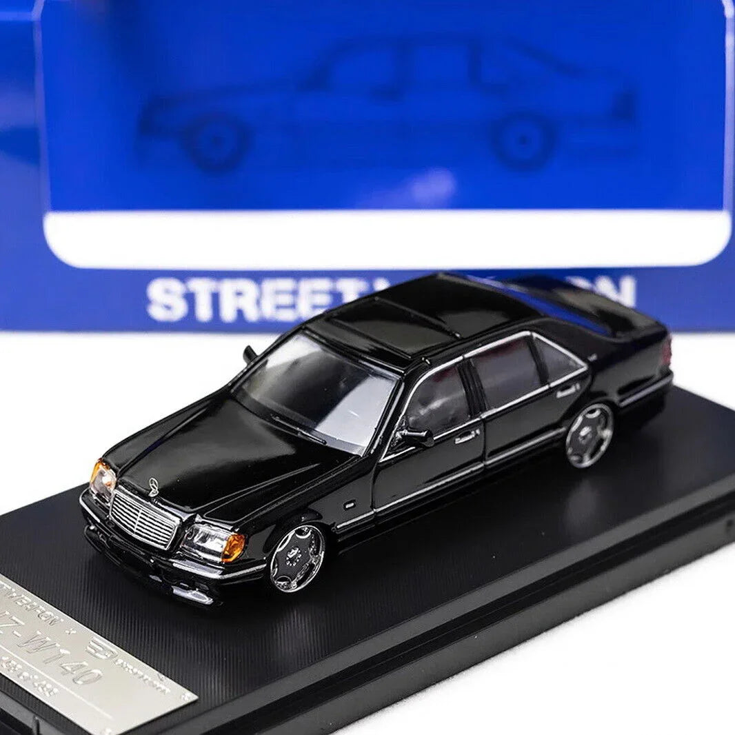 Street Weapon BENZ-W140 Black Diecast 1:64 Scale Car Model - Jaiman Toys