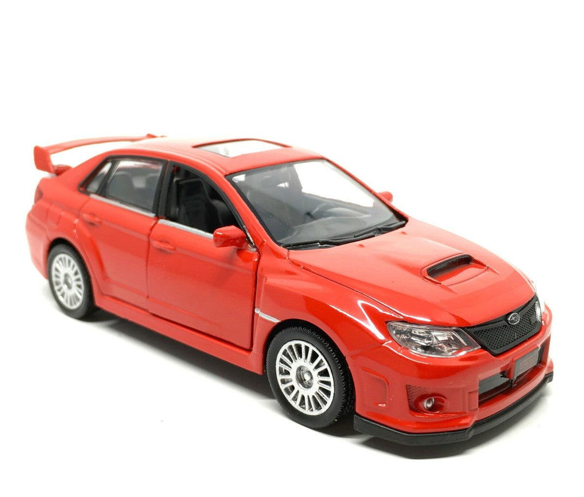 RMZ City Subaru WRX STI 1:32 Scale Die-Cast Model Car - Sports Sedan Collectible with Opening Doors, Pull-Back Action – 2 Colour Variants