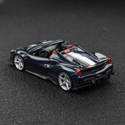 TPC 1:64 Novitec 488 Pista Spyder Model Car Metal Blue