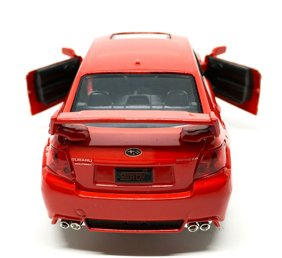 RMZ City Subaru WRX STI 1:32 Scale Die-Cast Model Car - Sports Sedan Collectible with Opening Doors, Pull-Back Action – 2 Colour Variants