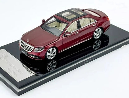 Glory Model 1:64 Mercedes-Benz S320L W222 Wine Red Die-Cast Model Car | Luxury Sedan Collectible with Opening Hood & Spare Wheels