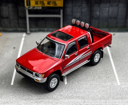 MASSDI 1:64 Toyota Hilux LN107 Double Cab 4WD 1994 (Red) Die-Cast Model Car – Premium Off-Road Pickup Truck Collectible