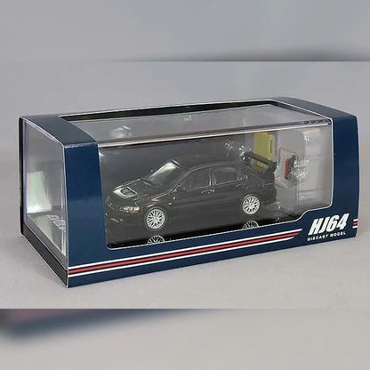 1:64 Hobby Japan HJ641054BK MITSUBISHI LANCER GSR EVOLUTION 7 With Engine Display Model BLACK PEARL - Jaiman Toys