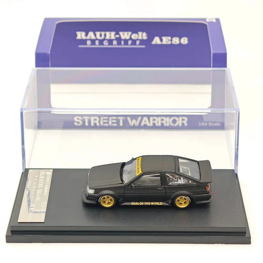 STREET WARRIOR 1/64 RWB AE86 Black with Gold Accents Diecast Models Car Limited Collection - Jaiman Toys