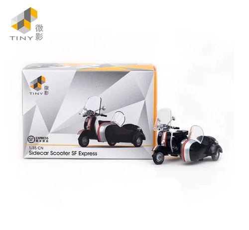 Tiny City 1:35 Scooter with Sidecar SF Express  Scale Die-Cast Model Vehicle |  Collectible Display Model