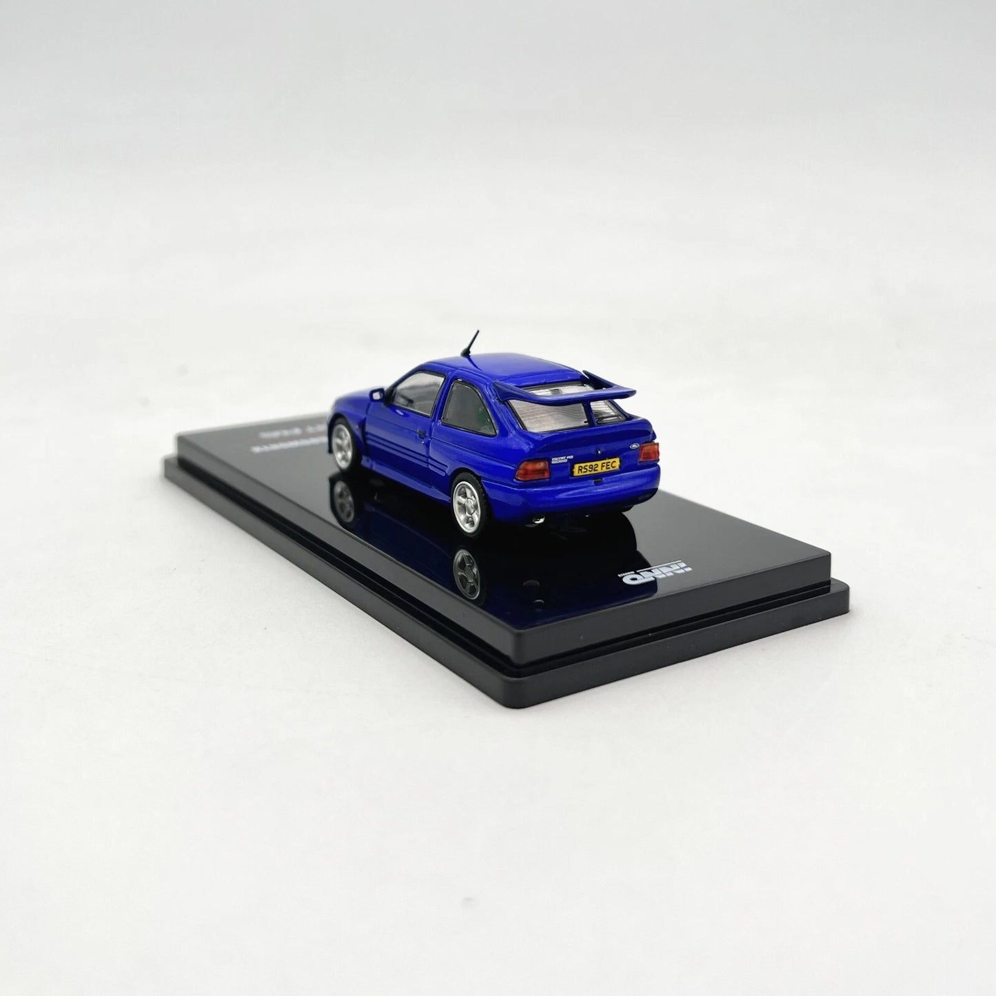 INNO64 Ford Escort RS Cosworth (LHD) Blue 1:64 Scale Die-Cast Model Car | Premium Ford Rally Collectible Miniature, Detailed Interior, Rubber Tires, Authentic Replica with Display Case & Collector Box