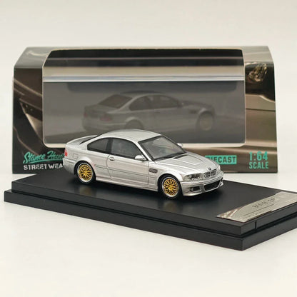 Stance Hunter 1:64 BMW M3 (E46) – Silver Metallic with Gold Rims | Stance Hunters Scale Diecast Car Model | Collector’s Edition - Jaiman Toys