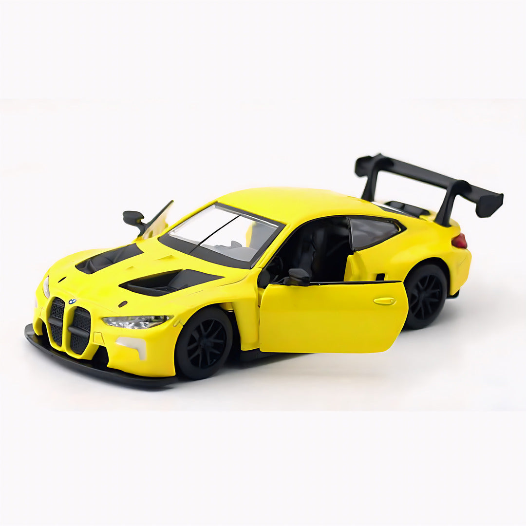MSZ 1:44 BMW M4 GT3 Die-Cast Model Car – Yellow | Pull Back Action (67726)