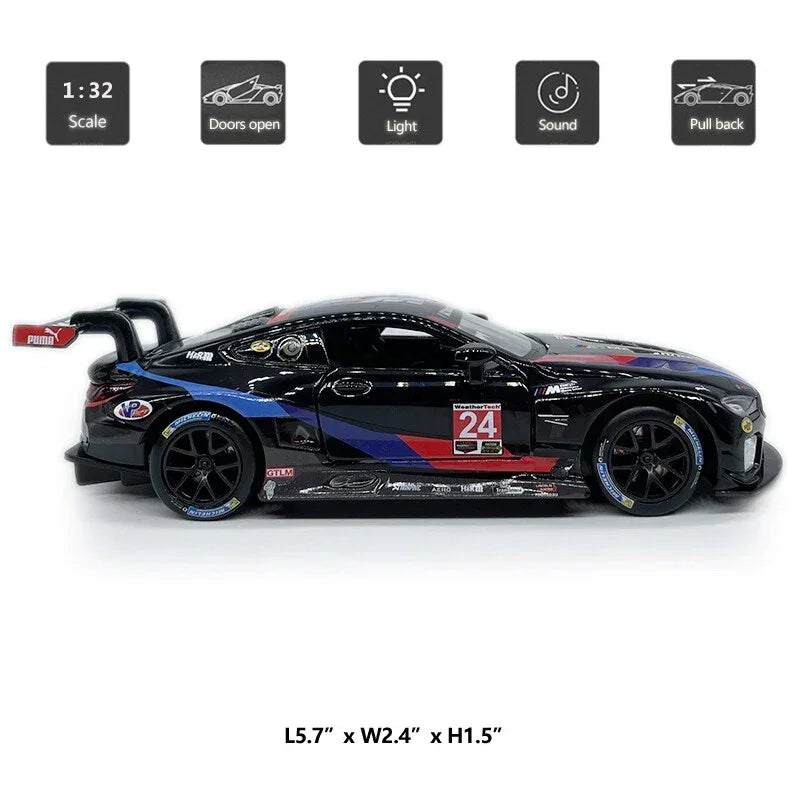 RMZ Hobby 1:32 BMW M8 GTE Die-Cast Model Car – Black |Pull Back
