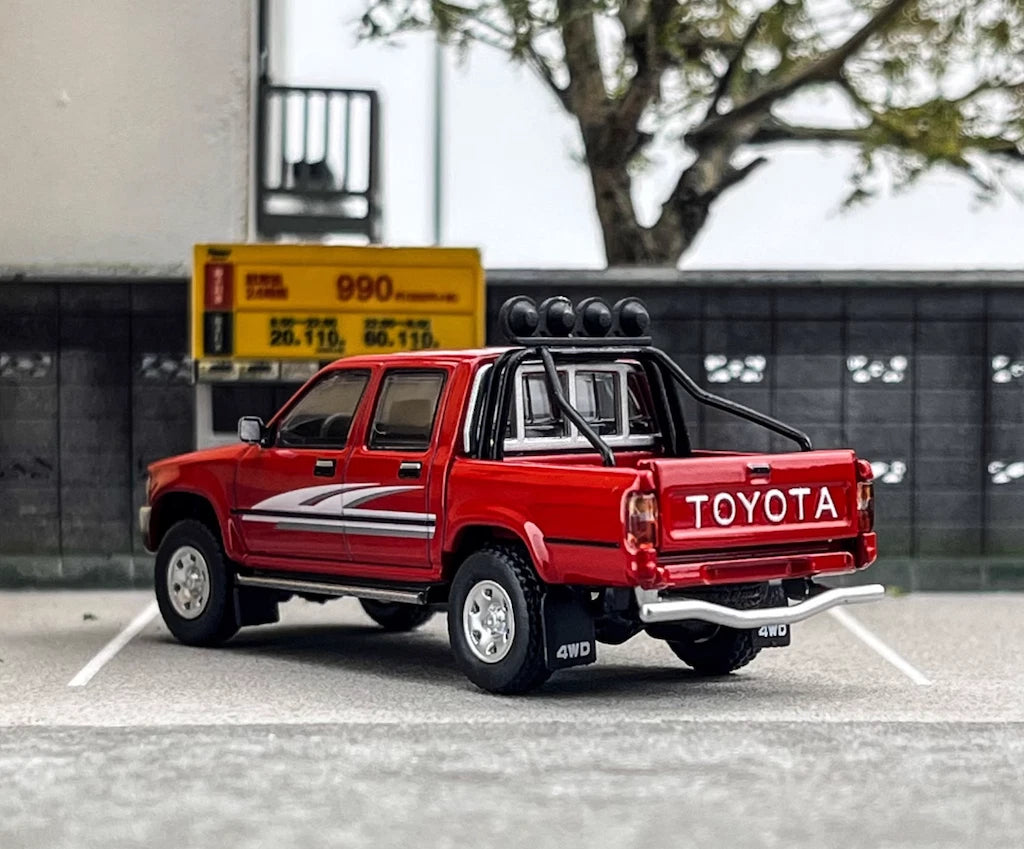 MASSDI 1:64 Toyota Hilux LN107 Double Cab 4WD 1994 (Red) Die-Cast Model Car – Premium Off-Road Pickup Truck Collectible