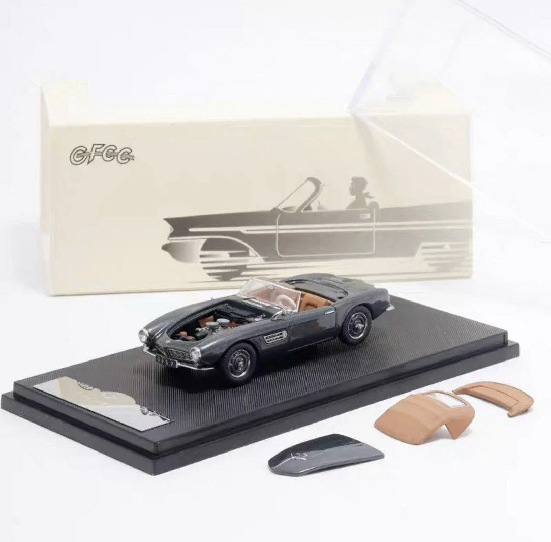 GFCC 1:64 BMW 1957-507 Soft Top Roadster Convertible Classic Model Diecast Collect Car-Grey - Jaiman Toys