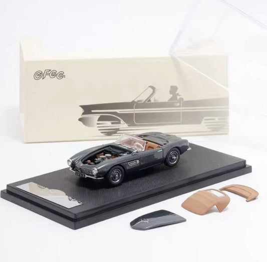 GFCC 1:64 BMW 1957-507 Soft Top Roadster Convertible Classic Model Diecast Collect Car-Grey - Jaiman Toys