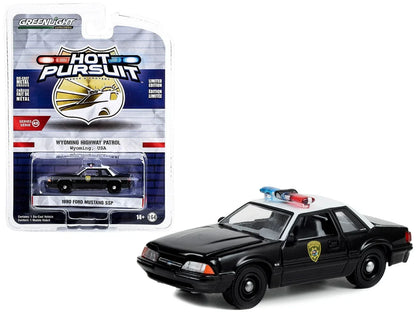 1990 Ford Mustang SSP Black and White "Wyoming Highway Patrol" "Hot Pursuit" Series