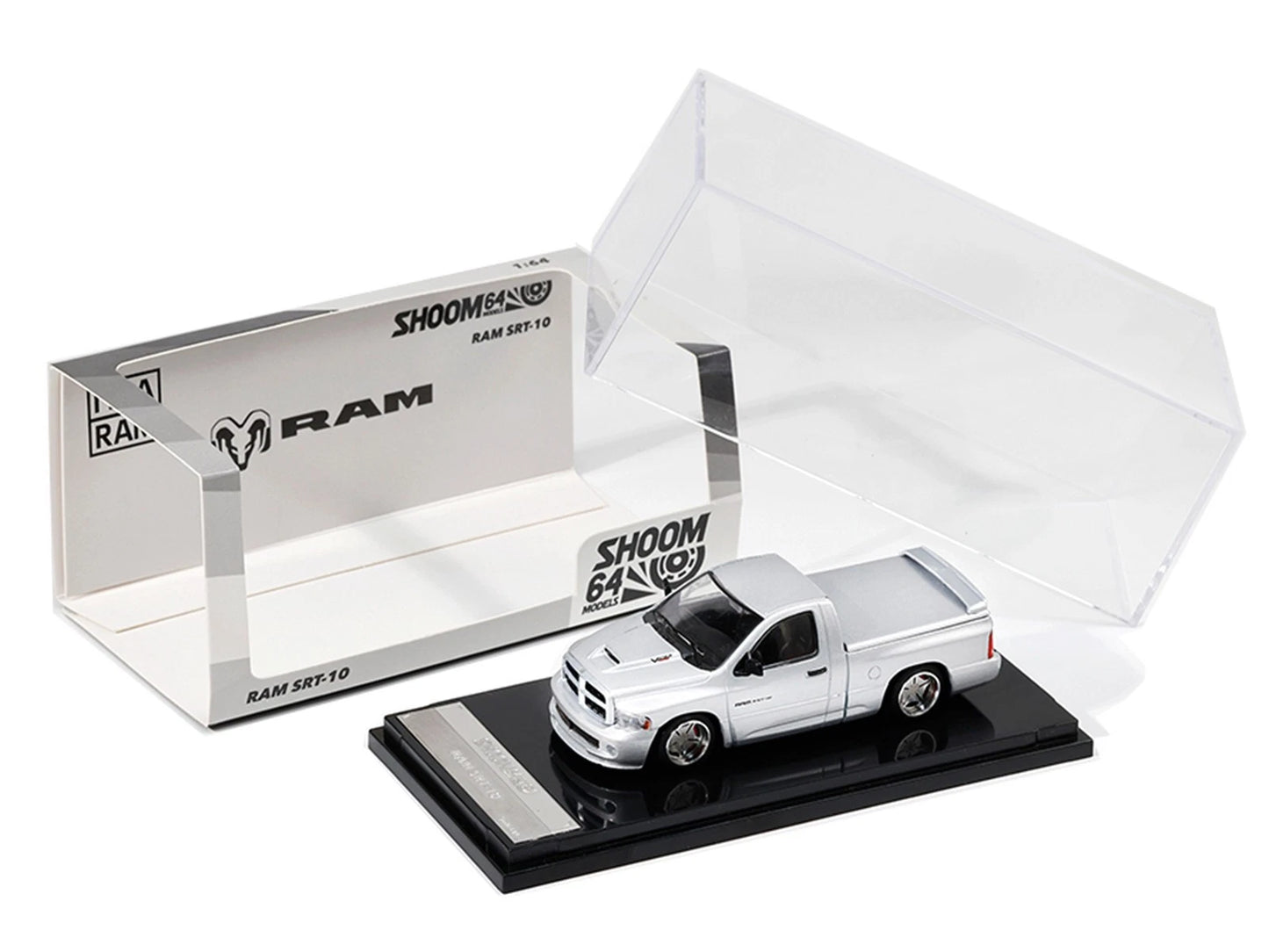 GCD Shoom64 Models 1:64 Dodge Ram SRT-10 Pickup Truck Diecast Model Car | Red & Silver Colour Variants