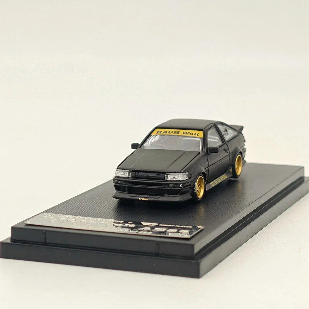 STREET WARRIOR 1/64 RWB AE86 Black with Gold Accents Diecast Models Car Limited Collection - Jaiman Toys