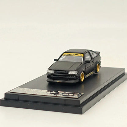 STREET WARRIOR 1/64 RWB AE86 Black with Gold Accents Diecast Models Car Limited Collection - Jaiman Toys