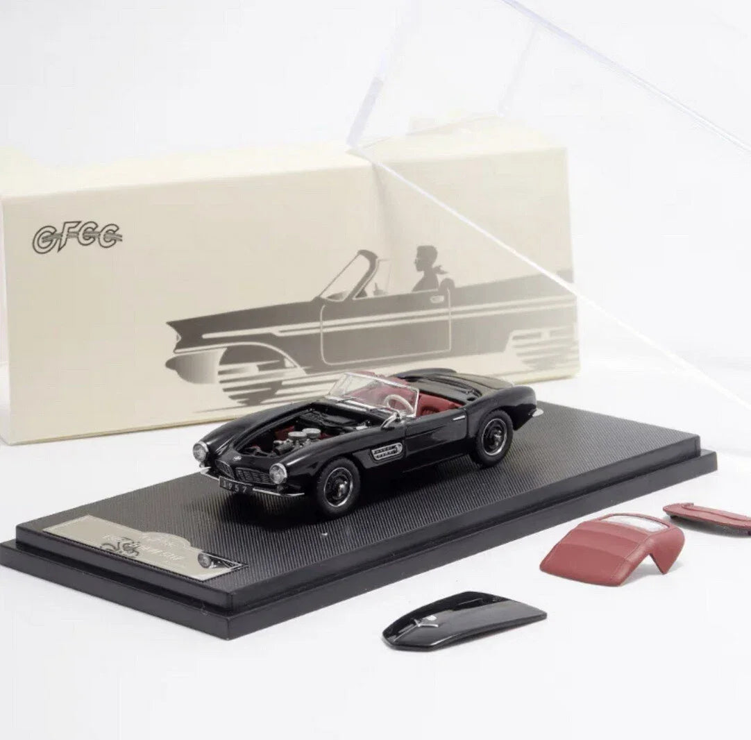 GFCC 1:64 BMW 1957 -507 Soft Top Roadster Convertible Classic Model Diecast Collect Car-Black - Jaiman Toys