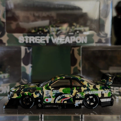 Street Weapon 1:64 Liberty Walk A Bathing Ape Camo Diecast Car Model - Jaiman Toys