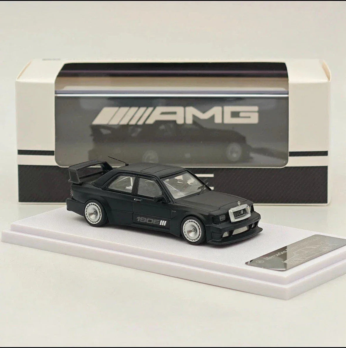 1/64 BSC Mercedes-Benz 190E EVO AMG Black Diecast Car Model - Jaiman Toys