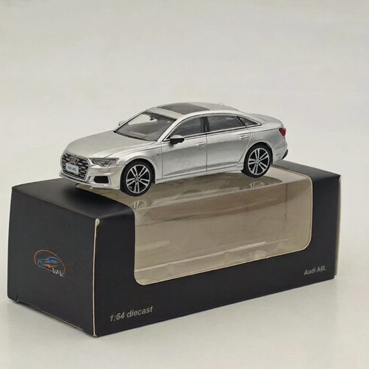 VAV 1:64 Audi A6L Diecast Model Car – Silver | Premium Alloy Collectible Miniature Sedan Toy Car