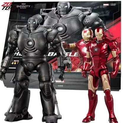 ZD Toys 1/10 Iron Man The Final Battle MK3 & Iron Monger Light Up Action Figure Collectible