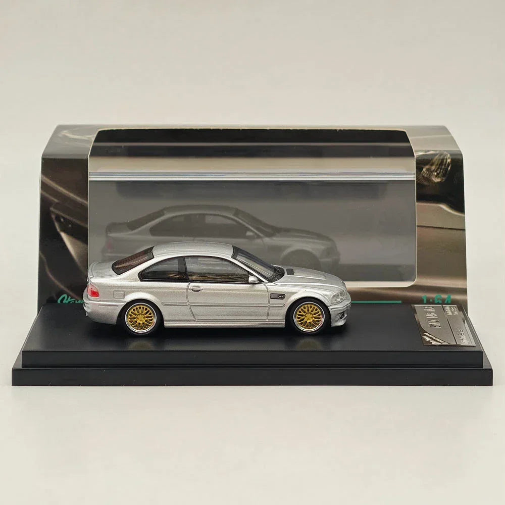 Stance Hunter 1:64 BMW M3 (E46) – Silver Metallic with Gold Rims | Stance Hunters Scale Diecast Car Model | Collector’s Edition - Jaiman Toys