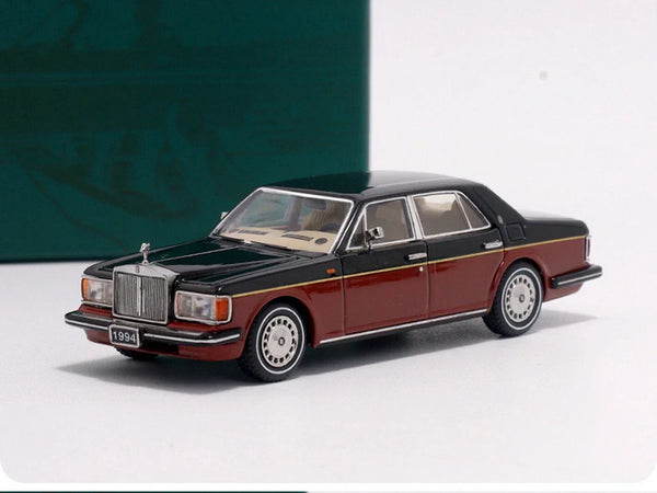 GFCC 1:64 1994 Rolls-Royce Silver Spur III 1:64 Diecast Model Car | Black | Premium Acrylic Display Box