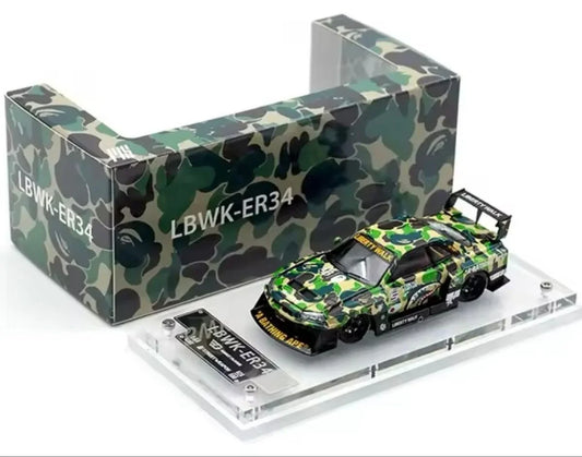 Street Weapon 1:64 Liberty Walk A Bathing Ape Camo Diecast Car Model - Jaiman Toys