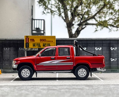 MASSDI 1:64 Toyota Hilux LN107 Double Cab 4WD 1994 (Red) Die-Cast Model Car – Premium Off-Road Pickup Truck Collectible