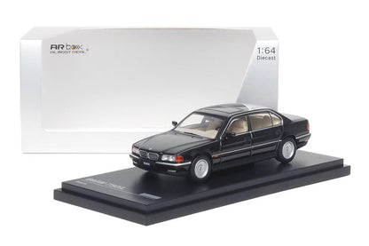 Almost Real AR Box 1:64 BMW 750iL (E38) Black Die-Cast Model Car | Premium Luxury Sedan Collectible