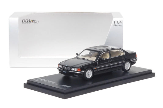 Almost Real AR Box 1:64 BMW 750iL (E38) Black Die-Cast Model Car | Premium Luxury Sedan Collectible