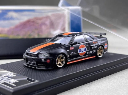 NISSAN SKYLINE GT-R BLACK GULF DIECAST CAR BY FUJI MODEL - Jaiman Toys