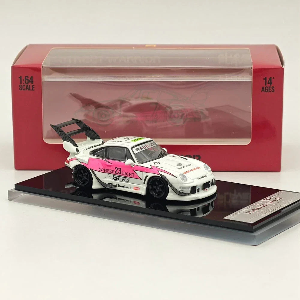 Street Warrior 1:64 Rauh-Welt Modified White/Pink #23 Diecast Model Car - Jaiman Toys