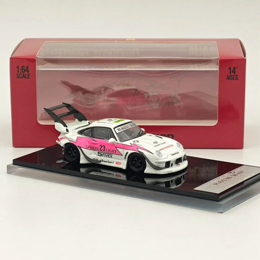 Street Warrior 1:64 Rauh-Welt Modified White/Pink #23 Diecast Model Car - Jaiman Toys