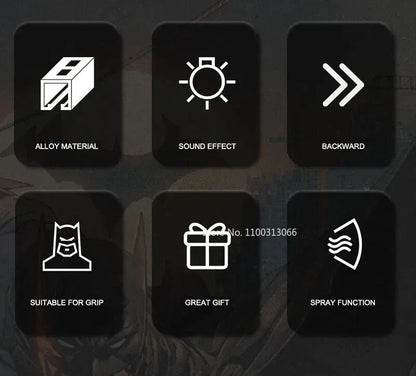 Joy Junction 1:24 Scale 1989 Batmobile Diecast Alloy Car Model – Black Finish | -Go Lights & Sound, Spray Effect, Shock Absorption (JJ211)