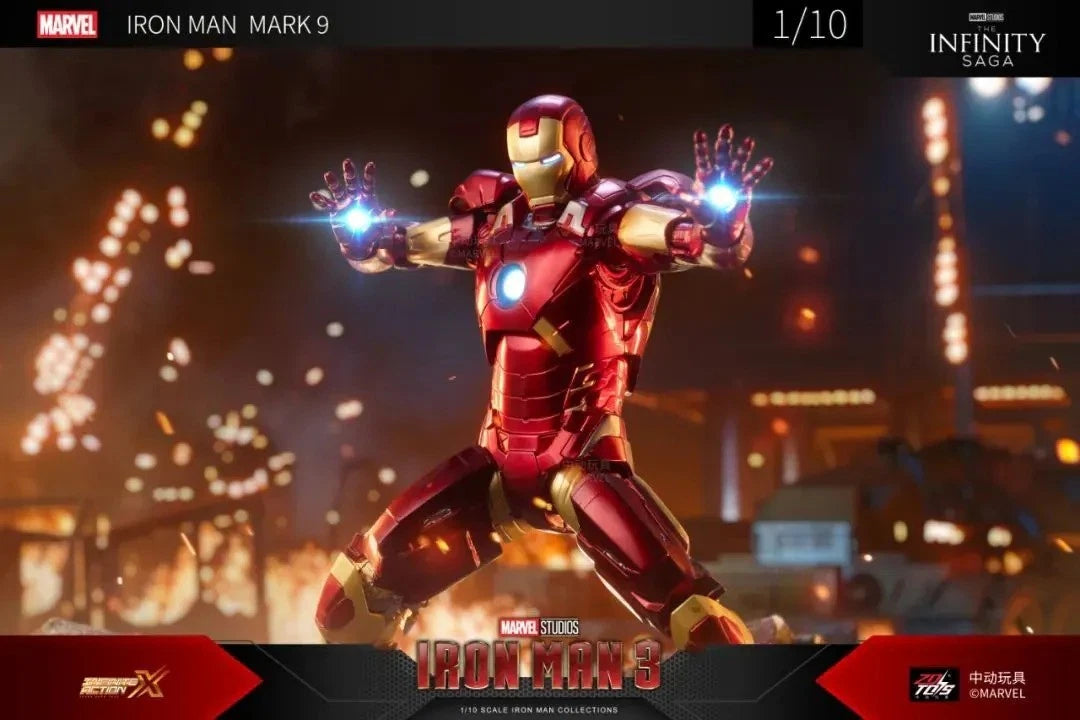 ZD Toys Marvel Avengers 1/10 Scale Iron Man Mark 9 (MK9) Figure I Marvel Studios Iron Man 3 Collector Action Figure