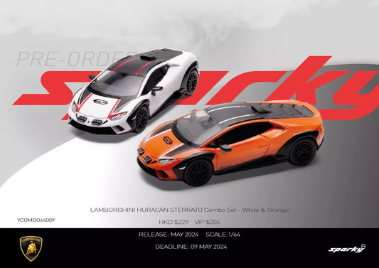 Sparky 1/64 Lamborghini Huracán Sterrato Combo Set - White & Orange