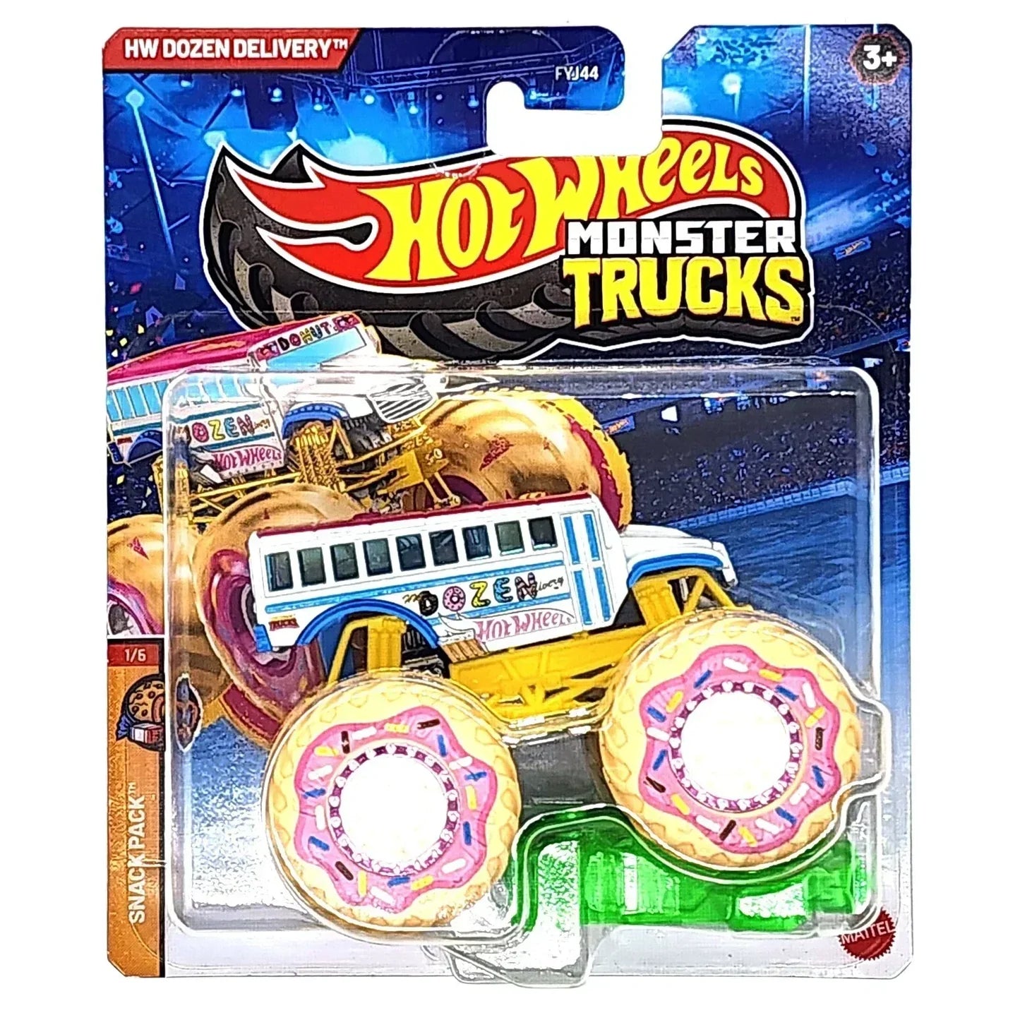 Hot Wheels Monster Trucks Dozen Delivery Die-Cast Monster Truck | Oversized Donut Wheels | 1:64 Scale Collectible Toy Vehicle for Kids & Collectors | Mattel