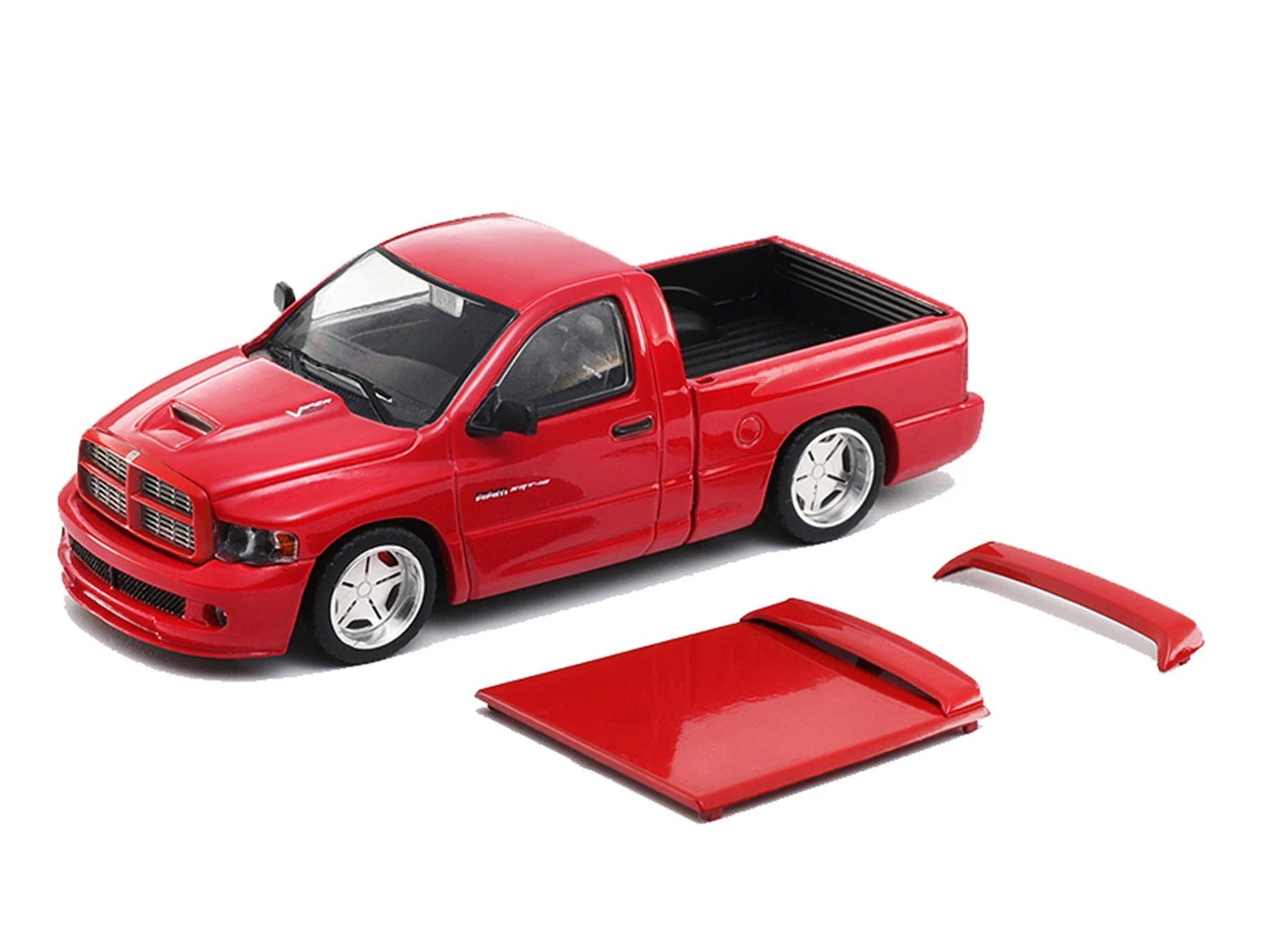 GCD Shoom64 Models 1:64 Dodge Ram SRT-10 Pickup Truck Diecast Model Car | Red & Silver Colour Variants