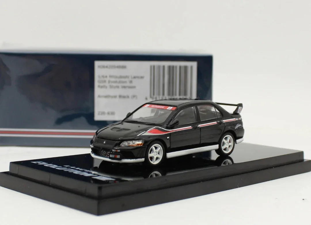 1:64 Hobby Japan HJ MITSUBISHI LANCER GSR EVOLUTION VII Rally Style Version Amethyst Black HJ642054BBK Diecast Model Car - Jaiman Toys