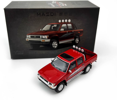 MASSDI 1:64 Toyota Hilux LN107 Double Cab 4WD 1994 (Red) Die-Cast Model Car – Premium Off-Road Pickup Truck Collectible