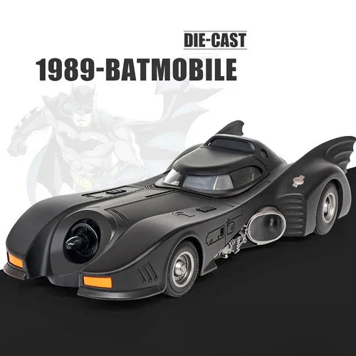 Joy Junction 1:24 Scale 1989 Batmobile Diecast Alloy Car Model – Black Finish | -Go Lights & Sound, Spray Effect, Shock Absorption (JJ211)