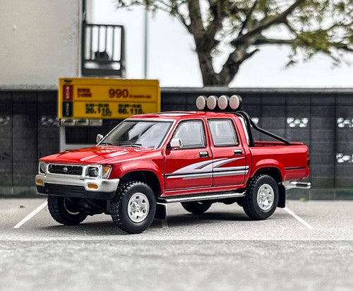 MASSDI 1:64 Toyota Hilux LN107 Double Cab 4WD 1994 (Red) Die-Cast Model Car – Premium Off-Road Pickup Truck Collectible