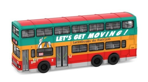 Tiny City 1:110 KMB Dennis Dragon 11m "Let's Get Moving!" Route 680 Diecast Model Bus | Official Hong Kong Double-Decker Bus Collectible