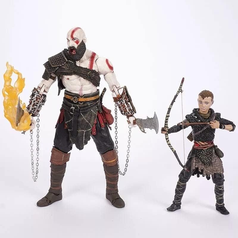 NECA God of War Classic Game Kratos Atreus Ghost of Sparta Action Figure with Ax Sword