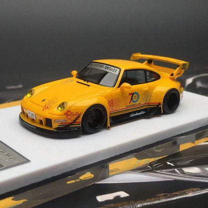 BSC 1:64 Porshce Cinderella Yellow RWB964 70th Anniversary Edition Regular Edition Diecast Car