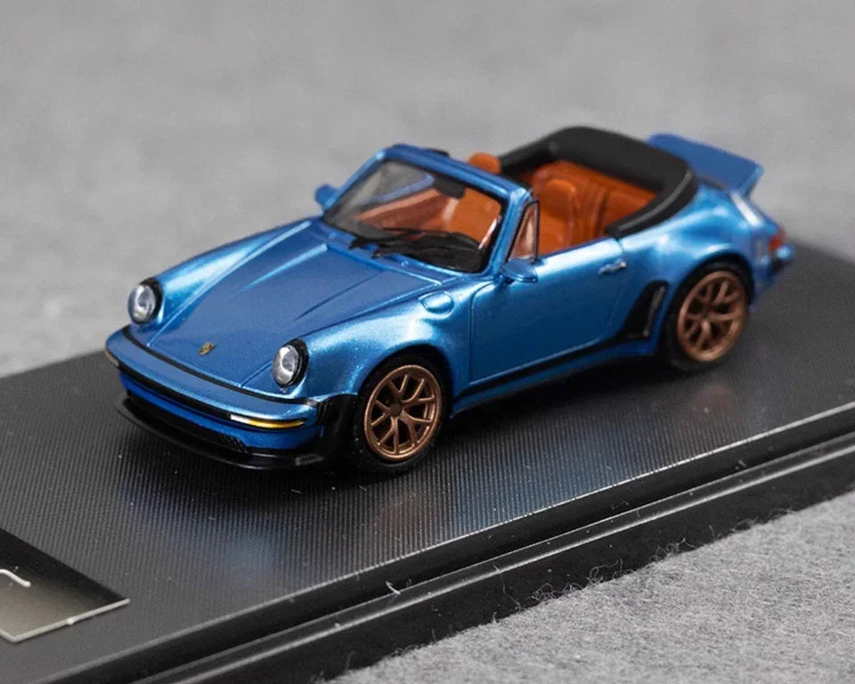Rhino Model 1:64 Scale Singer 930 Turbo Study Cabriolet Convertible – Blue Diecast Car Model - Jaiman Toys